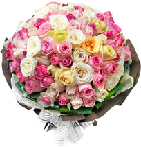 ช่อดอกไม้วาเลนไทน์โทนสีสดใส สำหรับสาวร่าเริง